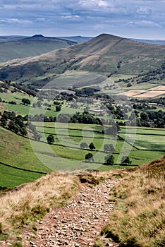 Picturesque View on the Hills near Edale, Peak District National Park, Derbyshire, England, UK