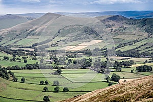 Picturesque View on the Hills near Edale, Peak District National Park, Derbyshire, England, UK