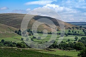 Picturesque View on the Hills near Edale, Peak District National Park, Derbyshire, England, UK