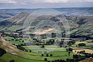 Picturesque View on the Hills near Edale, Peak District National Park, Derbyshire, England, UK