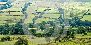 Picturesque View on the Hills near Edale, Peak District National Park, Derbyshire, England, UK