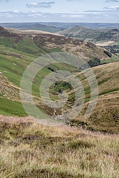 Picturesque View on the Hills near Edale, Peak District National Park, Derbyshire, England, UK