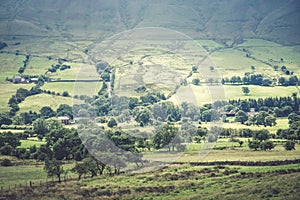 Picturesque View on the Hills near Edale, Peak District National Park, Derbyshire, England, UK