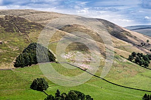 Picturesque View on the Hills near Edale, Peak District National Park, Derbyshire, England, UK