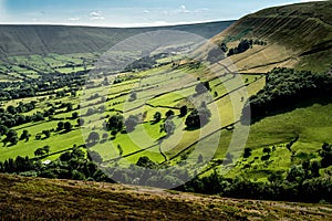 Picturesque View on the Hills near Edale, Peak District National Park, Derbyshire, England, UK