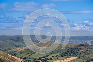 Picturesque View on the Hills near Edale, Peak District National Park, Derbyshire, England, UK