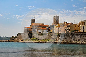 Picturesque view of historic center of Antibes, French Riviera, Provence, France