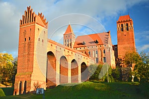 Picturesque view of Kwidzyn cathedral in Pomerania region, Poland