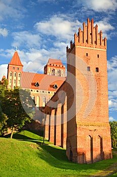 Picturesque view of Kwidzyn cathedral in Pomerania region, Poland