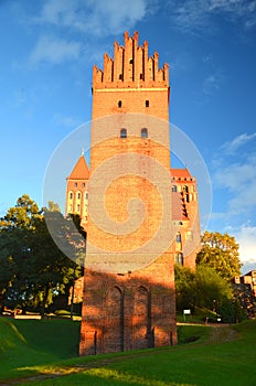 Picturesque view of Kwidzyn cathedral in Pomerania region, Poland