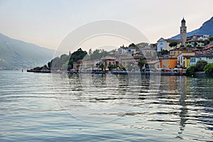 Picturesque view of Limone sul Garda at sunset, Lake Garda, Italy