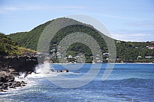 The picturesque view of Lorient Bay at St Barts, French West Indies