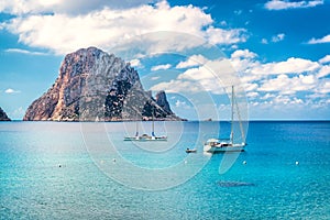 Picturesque view of the mysterious island of Es Vedra