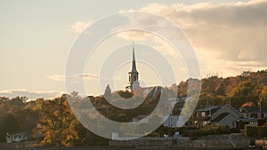 Picturesque view of Neuville, Quebec during sunset