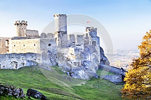 Picturesque view of Ogrodzieniec castle. Near Cracow, Poland.