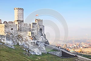 Picturesque view of Ogrodzieniec castle. Near Cracow, Poland.