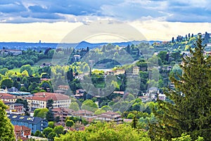 Picturesque view of outskirts of Bergamo city, Italy