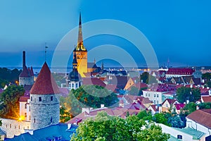 Picturesque View of Renowned and Historic Tallin City Center. Pi