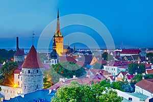 Picturesque View of Renowned and Historic Tallin City Center. Pi photo