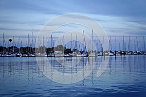 Picturesque view of sailboats in Downtown St. Pete, FL