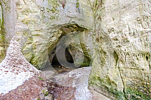 Picturesque view of the picturesque sandstone caves of Liela Ellite, Liepa parish, Priekuli county, Vidzeme county photo