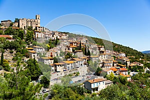 Picturesque view of small French village Eus