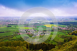 Picturesque view of small town from Hohenzollern