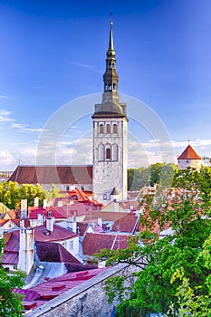 Picturesque View of Tallinn Old Town on Toompea Hill in Estonia