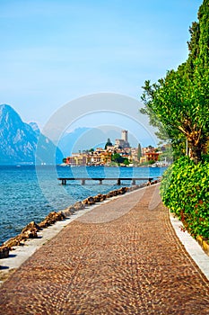 Picturesque view to old town Malcesine Garda