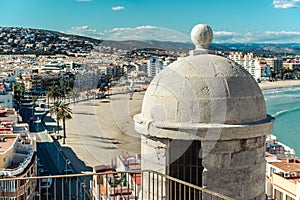 Picturesque view to the Peniscola coastline, Spain