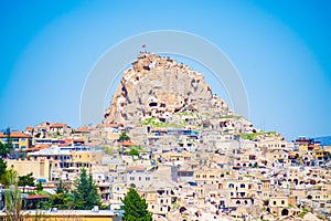 Picturesque view from UÃ§hisar Cappadocia Turkey