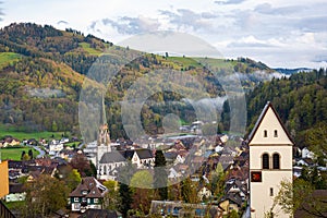 Picturesque view of the village of Schönau im Schwarzwald, Germany