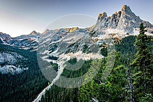 Picturesque view at Washington Pass Overlook in North Cascades National Park, WA, USA