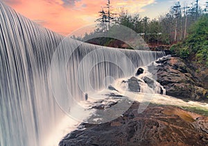 Picturesque view of a waterfall in North Carolina