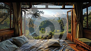 The picturesque view from your window showcases the unspoiled beauty of nature allowing for a deep and restful sleep. 2d photo