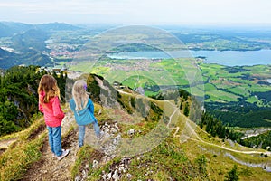 Picturesque views from the Tegelberg mountain, a part of Ammergau Alps, located nead Fussen, Bavaria, Germany.