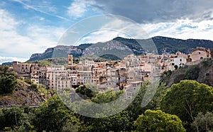 Picturesque village in Priorat region, La Vilella Alta, Tarragona, Catalonia, Spain