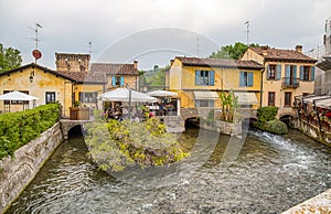 The picturesque village on the river bank, Borghetto sul Mincio , Verona, Italy, It is a hamlet of the municipality of Valeggio su