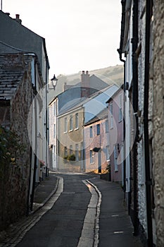 Picturesque village streets in Cornwall, England