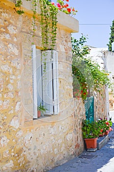 Picturesque village streets in Greece