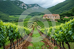 Picturesque vineyard landscape in the heart of France, showcasing the rich winemaking heritage of the region