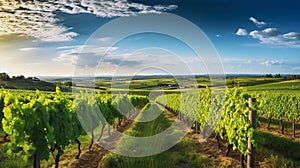 A picturesque vineyard with rows of grapevines