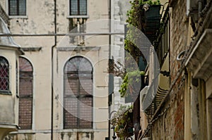 Picturesque walls and windows of Venetian Ghetto