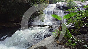 Picturesque Waterfall in Green Jungles. Doi inthanon National Park, Chiang Mai region, Thailand, able to loop