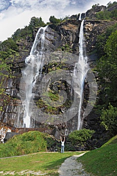 Picturesque waterfall in Italy