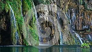 Picturesque waterfalls scenery in Plitvice Lakes National Park