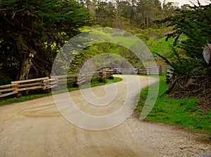 Picturesque winding dirt road