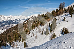 Picturesque winter mountain landscape