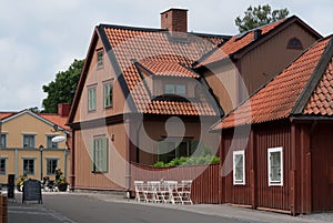 Picturesque wooden house in Sigtuna Sweden