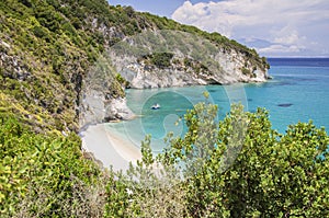 Picturesque Xigia sandy beach on north west coast of Zakynthos island, Greece